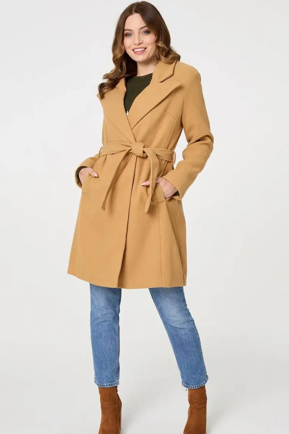 Tie Waist Longline Trench Coat
