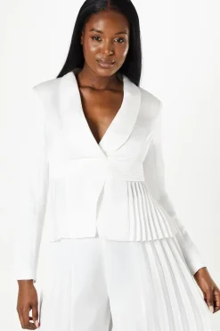 Tie Waist Peplum Blazer