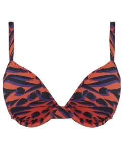 Tiger Bay Moulded Plunge Bikini Top Sunset