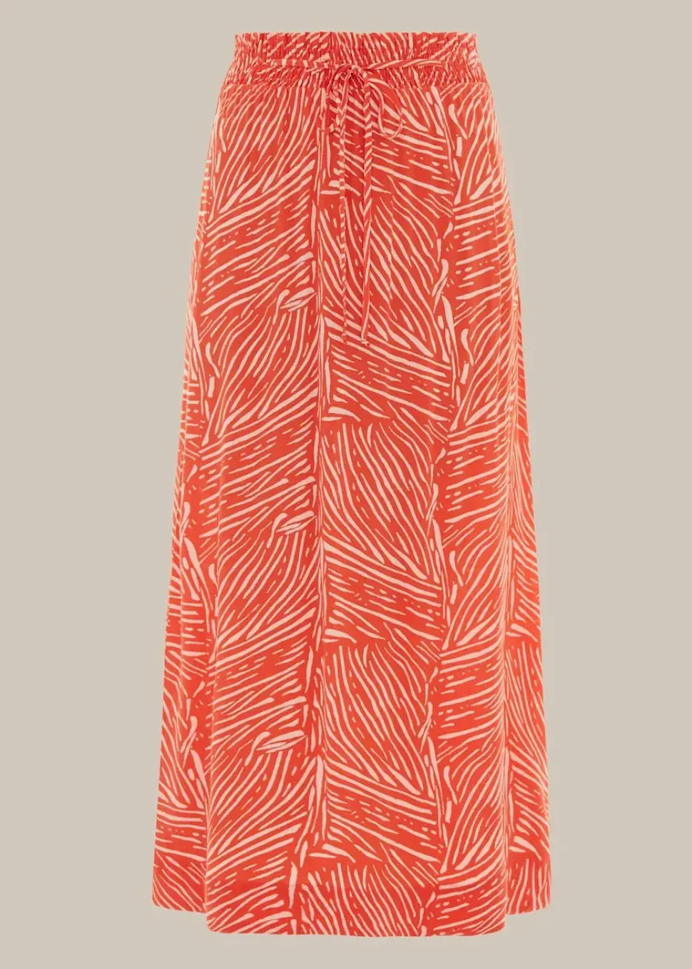 Tiger Palm Smocked Waist Skirt-Animal Print