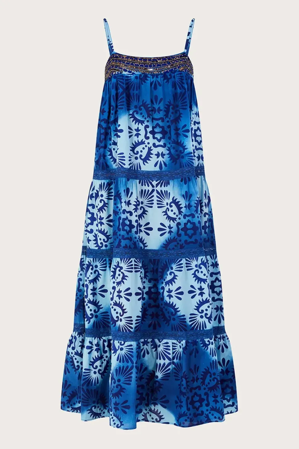 Tile Batik Print Cami Midi Dress
