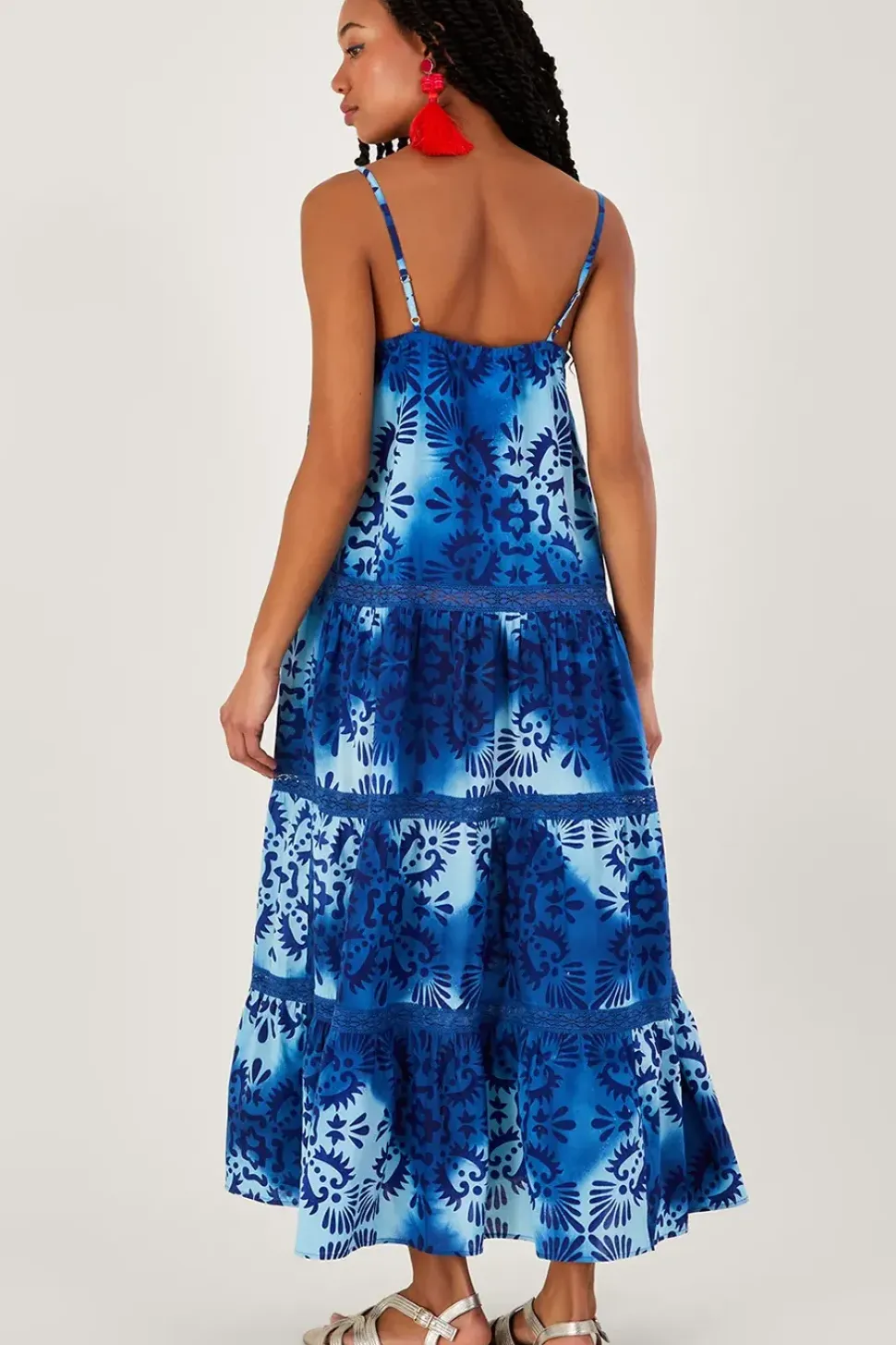 Tile Batik Print Cami Midi Dress