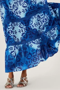 Tile Batik Print Cami Midi Dress