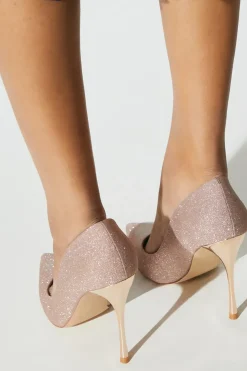 Tillie Fine Glitter High Metal Heel Court Shoes