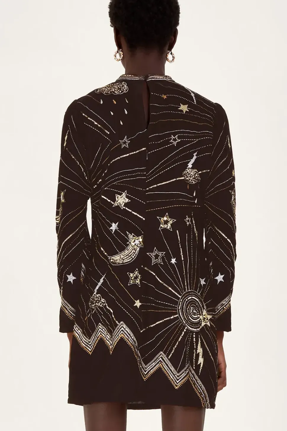 Tina Embroidered Velvet Tunic Dress