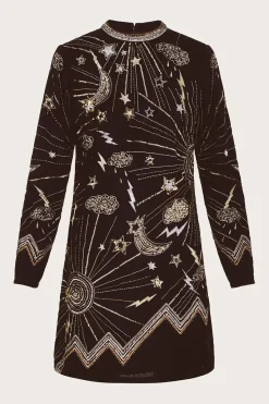 Tina Embroidered Velvet Tunic Dress