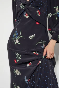 Tina Twist Front Midi Dress Black