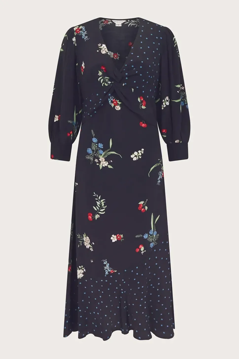 Tina Twist Front Midi Dress Black