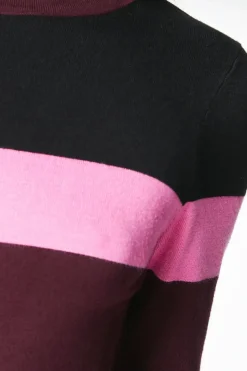 Tipped Crew Neck Knitted Midi Dress