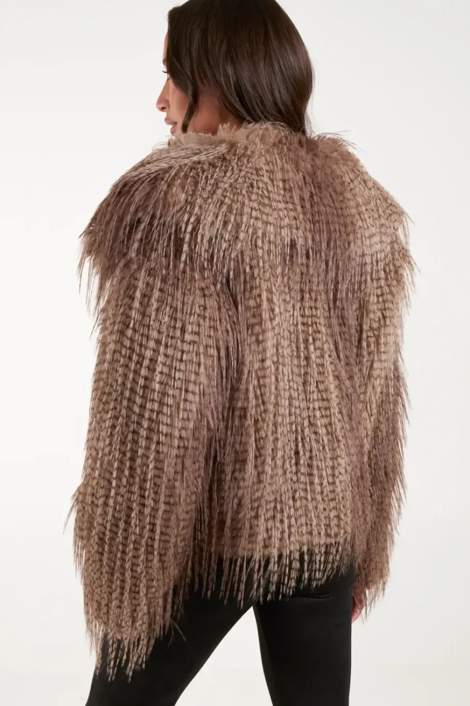 Toggle Detail Faux Fur Coat