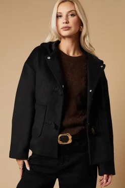 Toggle Detail Hooded Coat