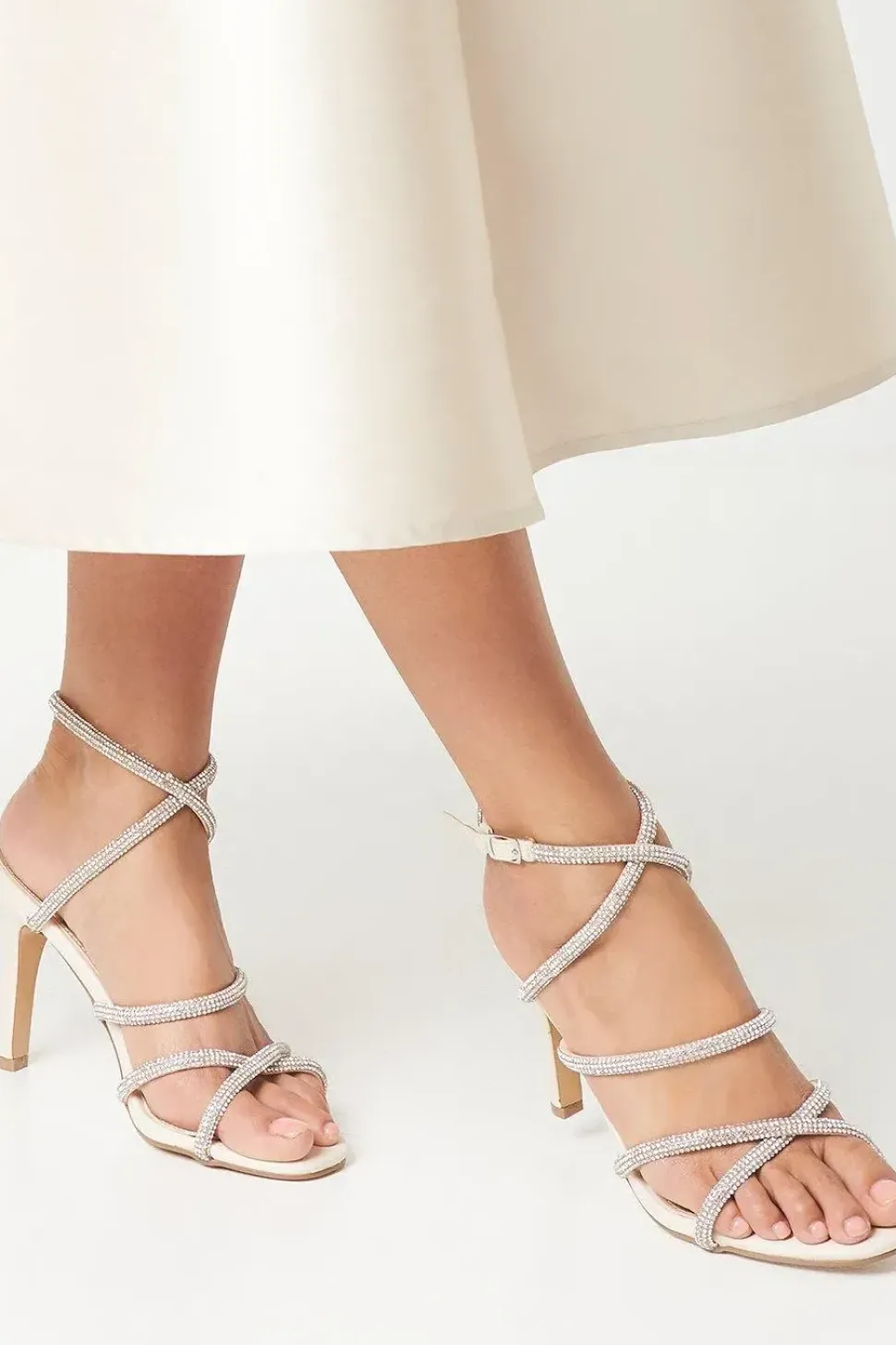 Toni Diamante Cross Strap High Stiletto Heel Sandals