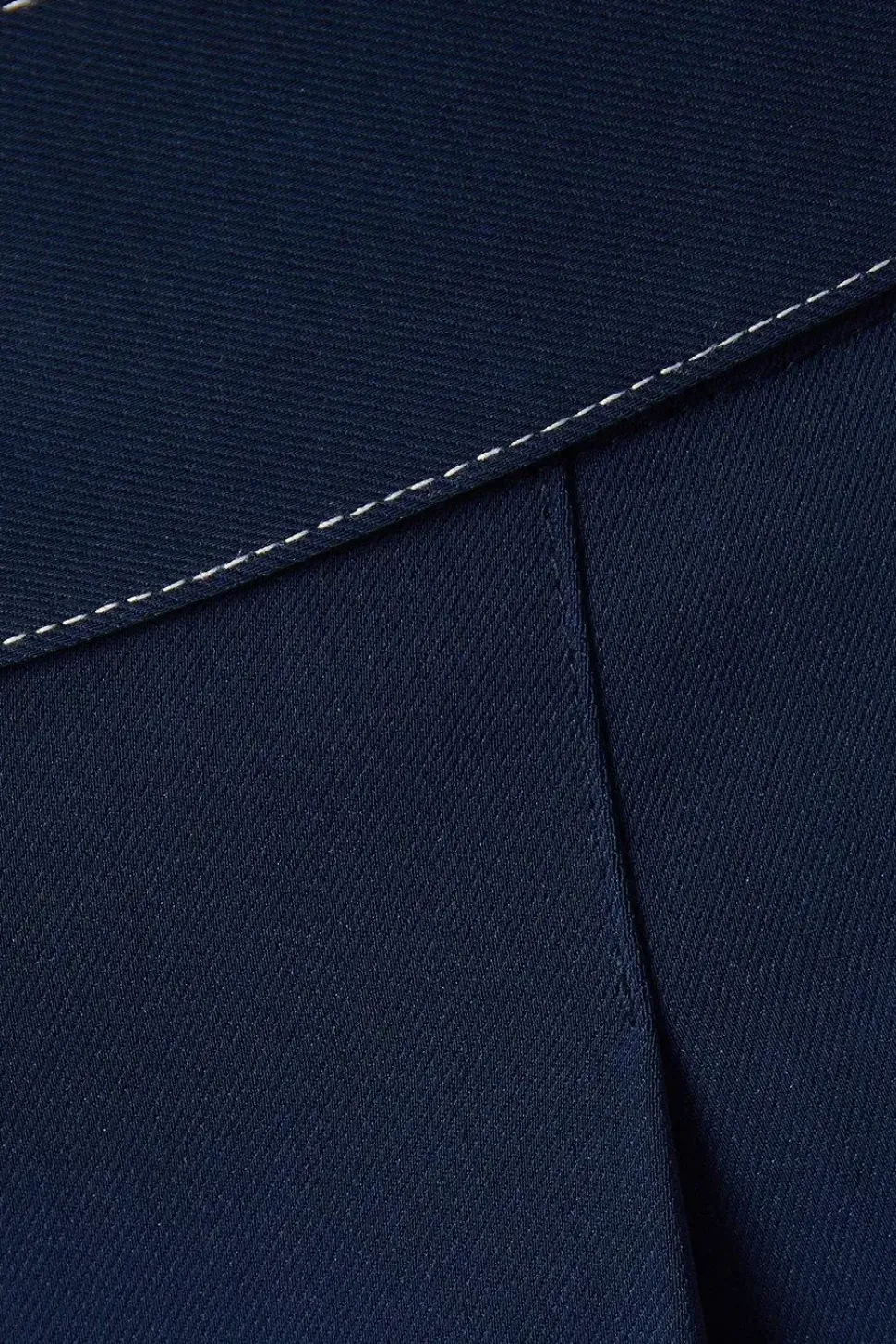 Top Stitch Belted Straight Leg Trouser