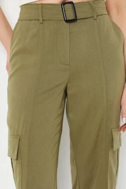 Top Stitch Belted Utility Trouser
