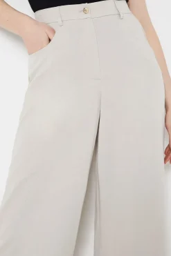 Top Stitch High Waisted Wide Leg Trouser