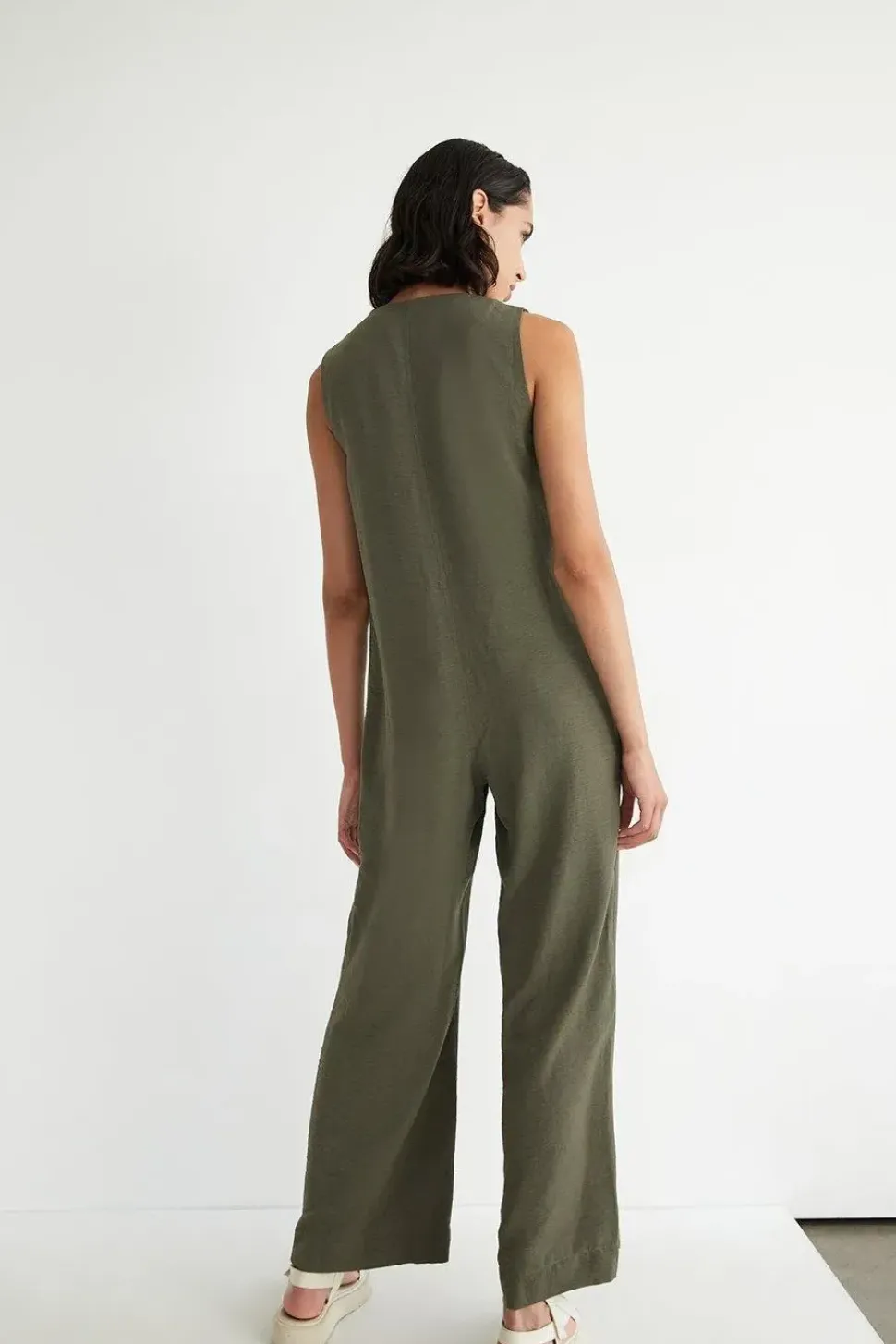 Topstitch Zip Jumpsuit