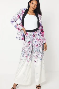 Trailing Floral Satin Trousers