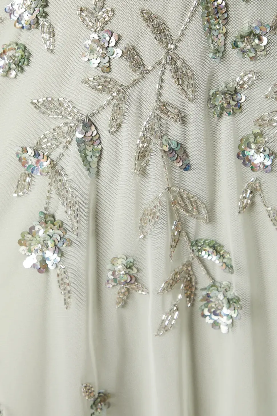 Trailing Foliage Embellished One Shoulder Bridesmaids Dress