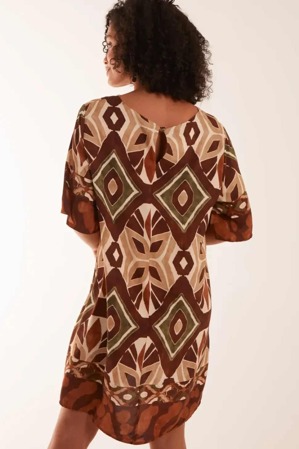 Tribal Print Short Sleeve Dress