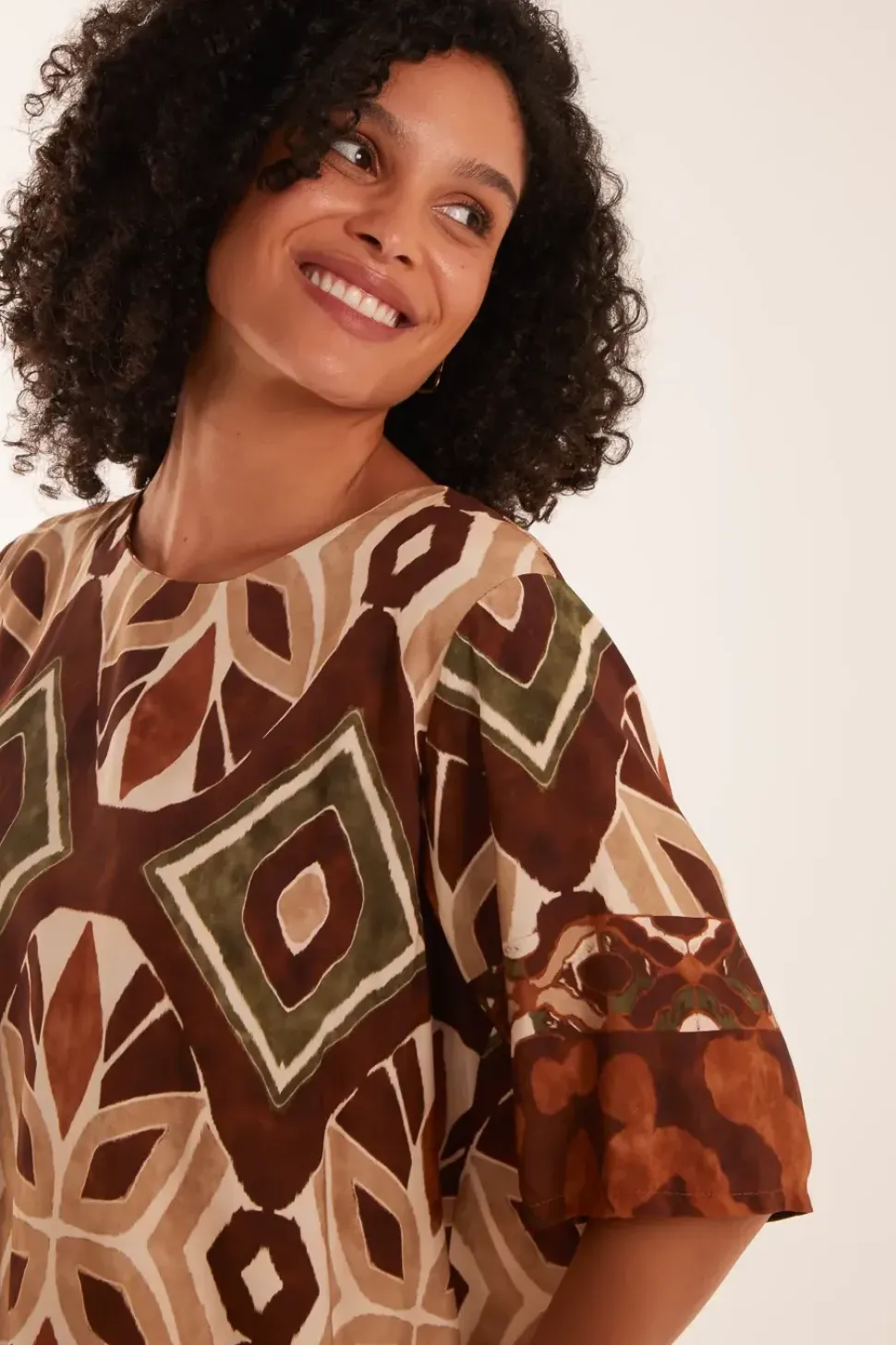 Tribal Print Short Sleeve Dress