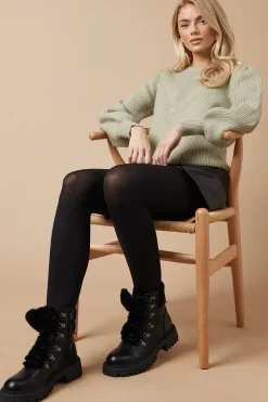Trinity Faux Fur Detail Chunky Hiker Ankle Boots