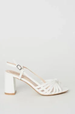 Trixie Bridal Lattice Detail Slingback High Block Heeled Sandals