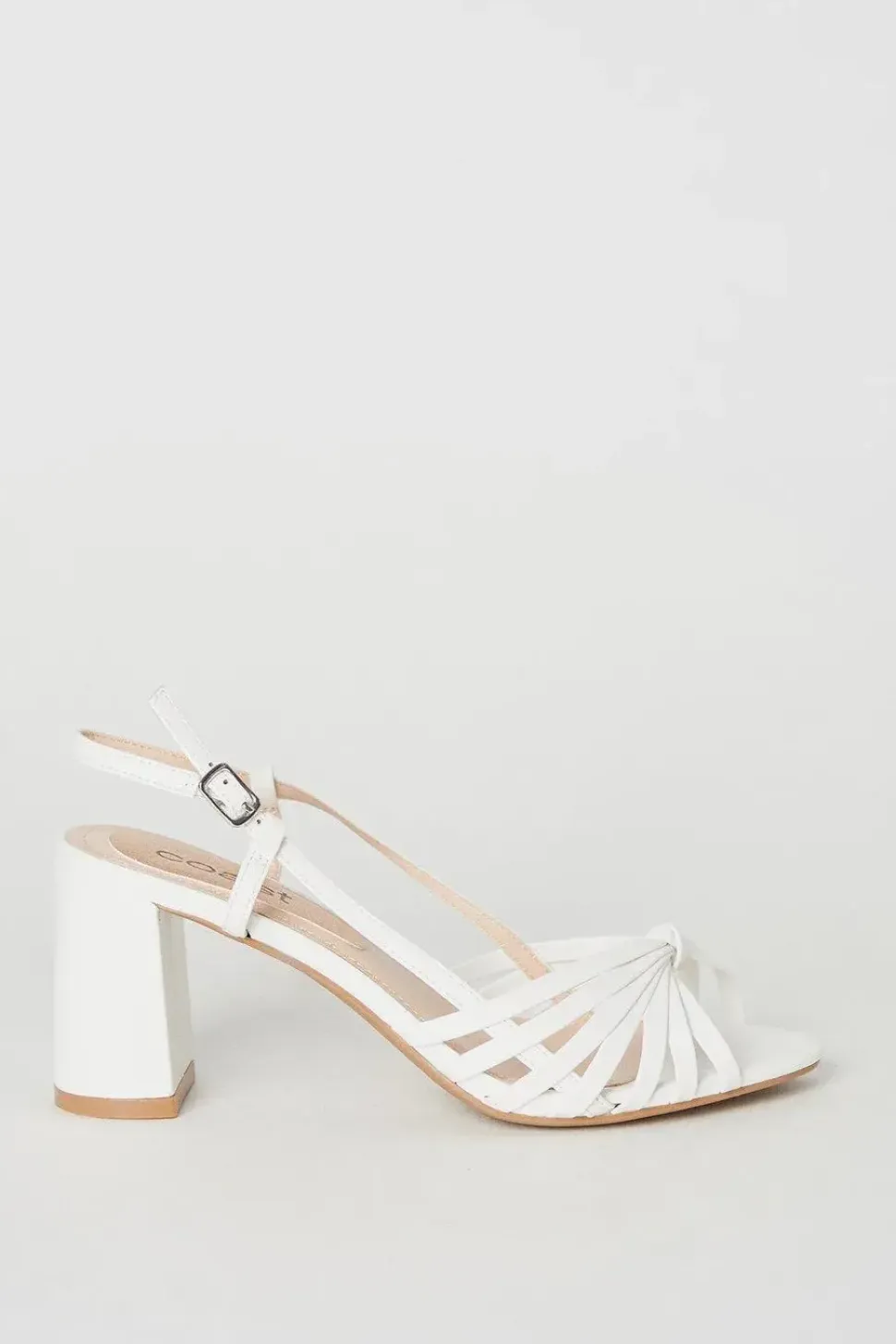 Trixie Bridal Lattice Detail Slingback High Block Heeled Sandals