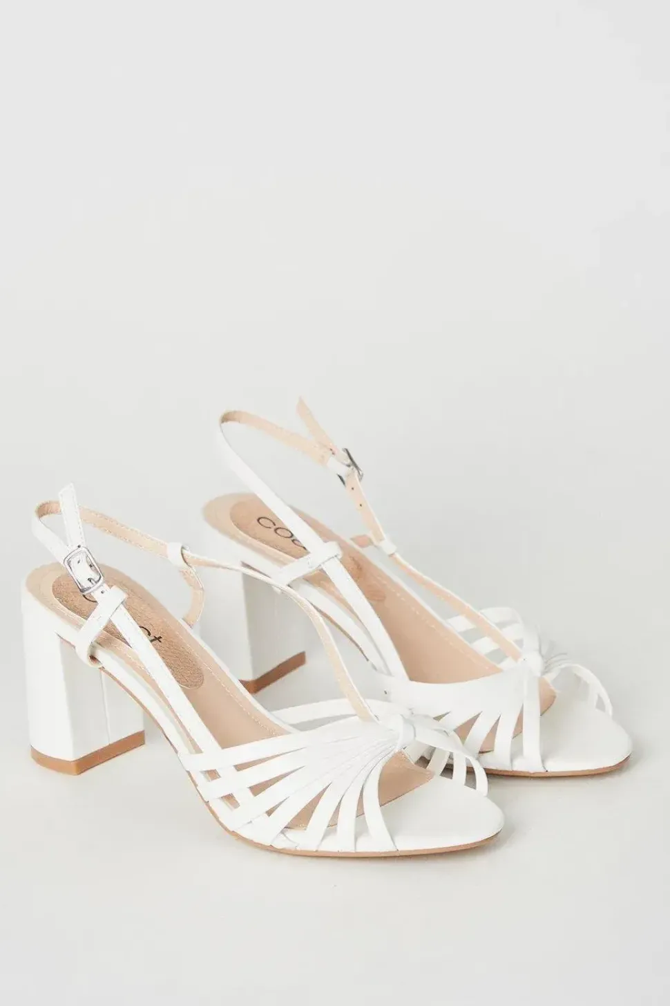 Trixie Bridal Lattice Detail Slingback High Block Heeled Sandals