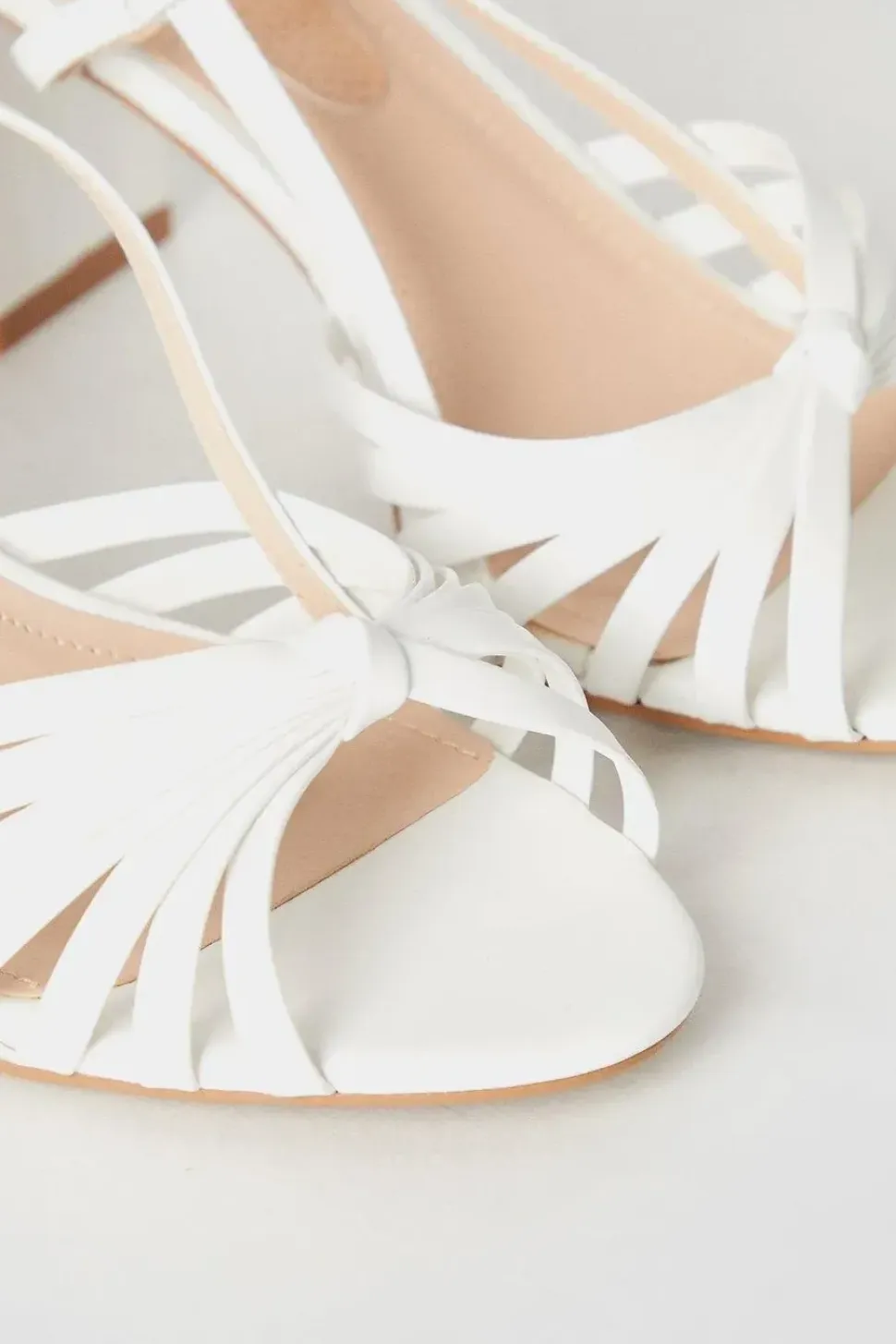Trixie Bridal Lattice Detail Slingback High Block Heeled Sandals