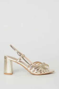 Trixie Lattice Detail Slingback High Block Heeled Sandals