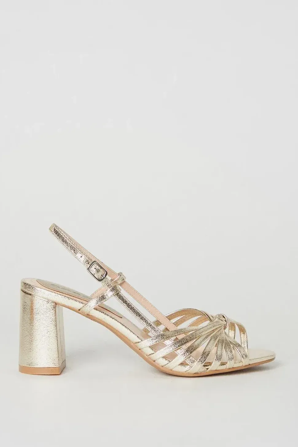 Trixie Lattice Detail Slingback High Block Heeled Sandals