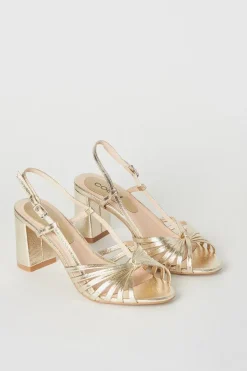 Trixie Lattice Detail Slingback High Block Heeled Sandals