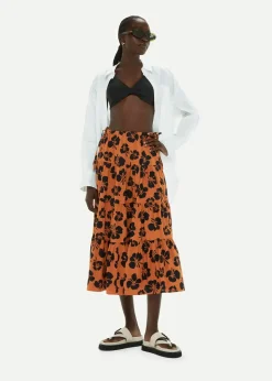 Tropical Floral Tiered Skirt-Floral