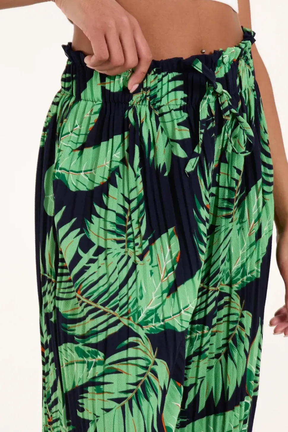 Tropical Print Elasticated Waist Culottes