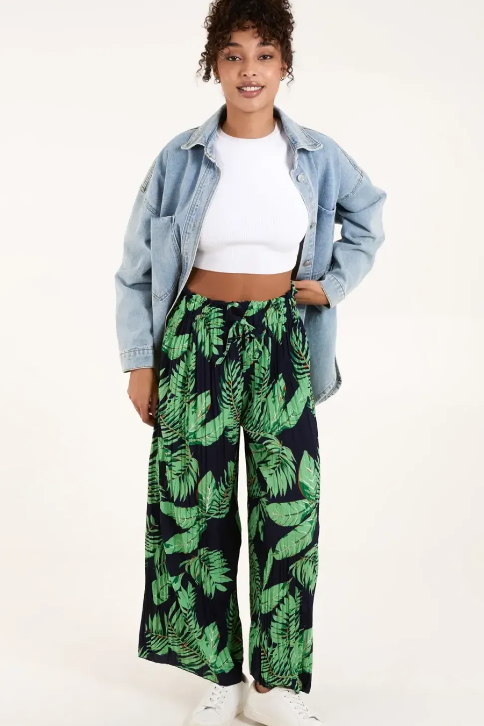 Tropical Print Elasticated Waist Culottes