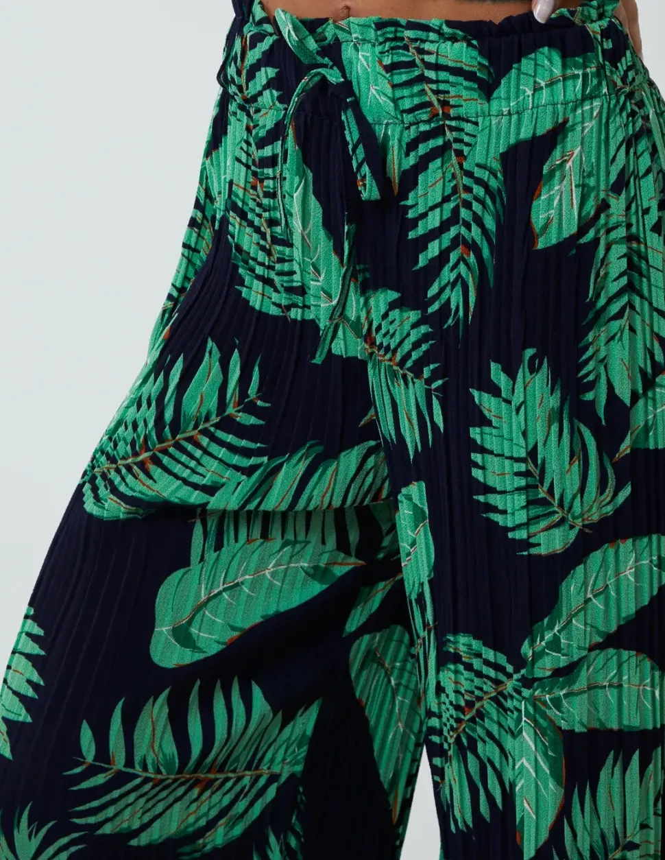 Tropical Print Elastic Waist Culotte