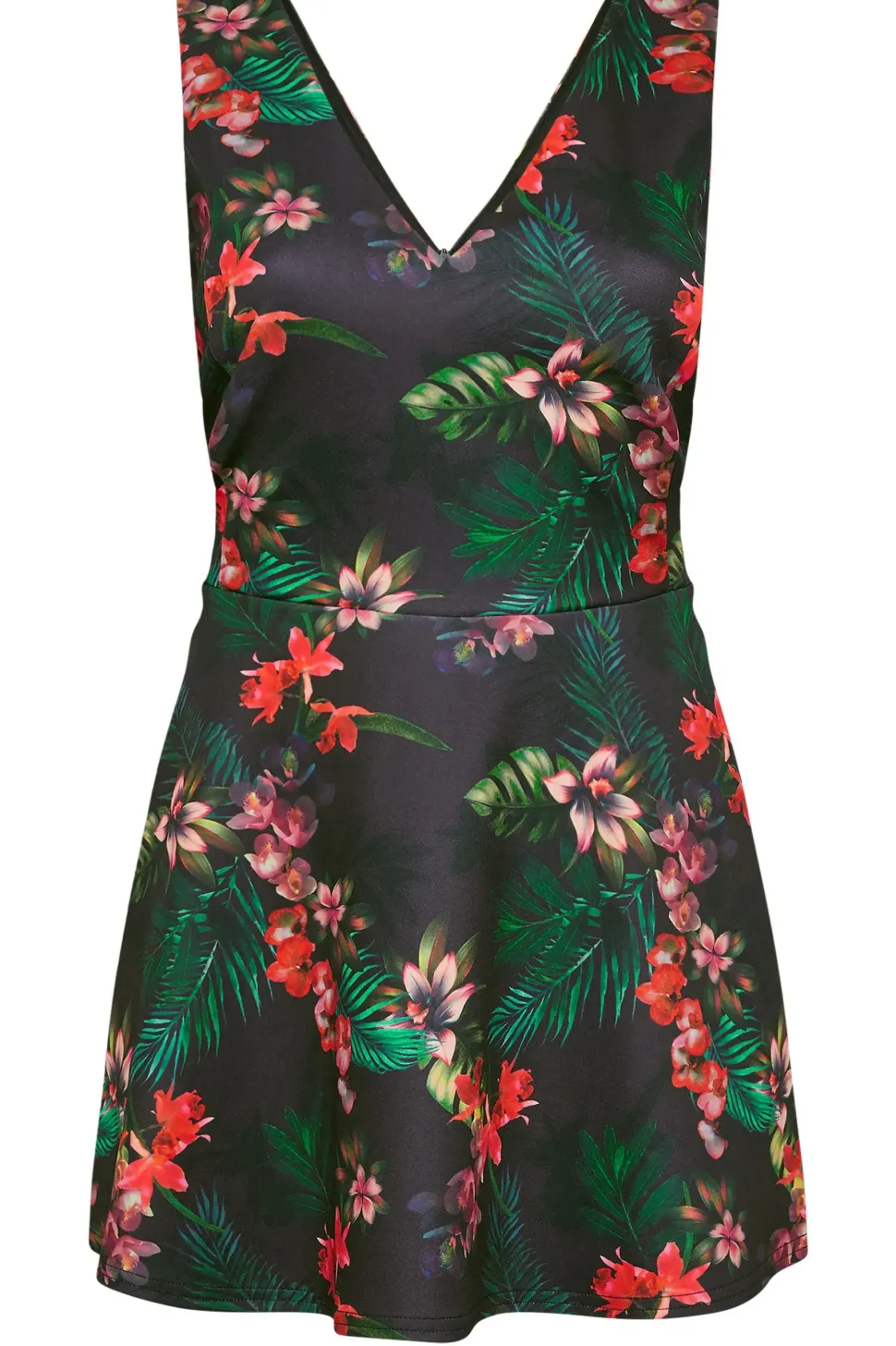 Tropical Print Peplum Top