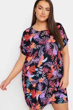 Tropical Print Shift Dress