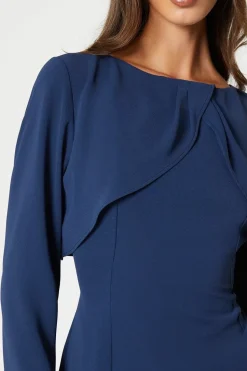 Tulip Bodice Long Sleeve Midi Dress