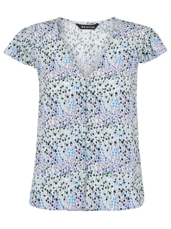 Tulip Frill Sleeve Top-Floral