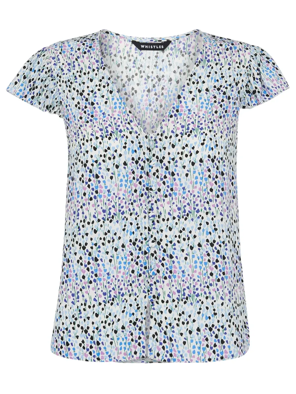 Tulip Frill Sleeve Top-Floral