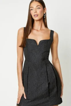 Tulip Skirt Jacquard Mini Dress