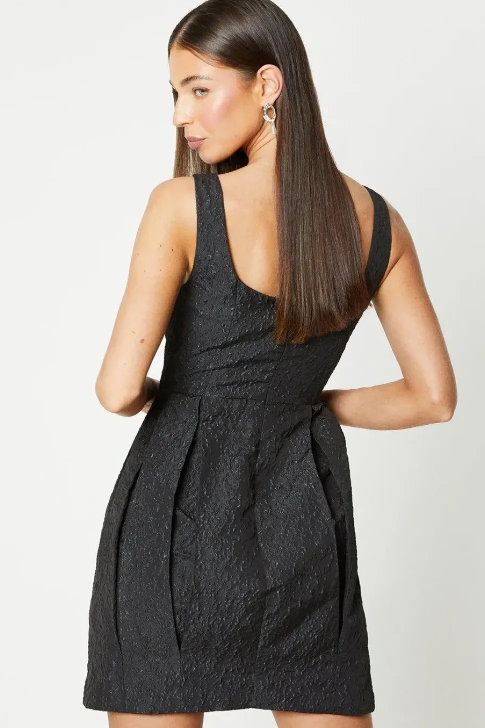 Tulip Skirt Jacquard Mini Dress