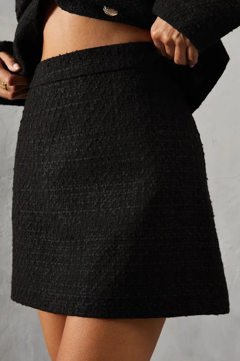 Twill High Waist Mini Skirt
