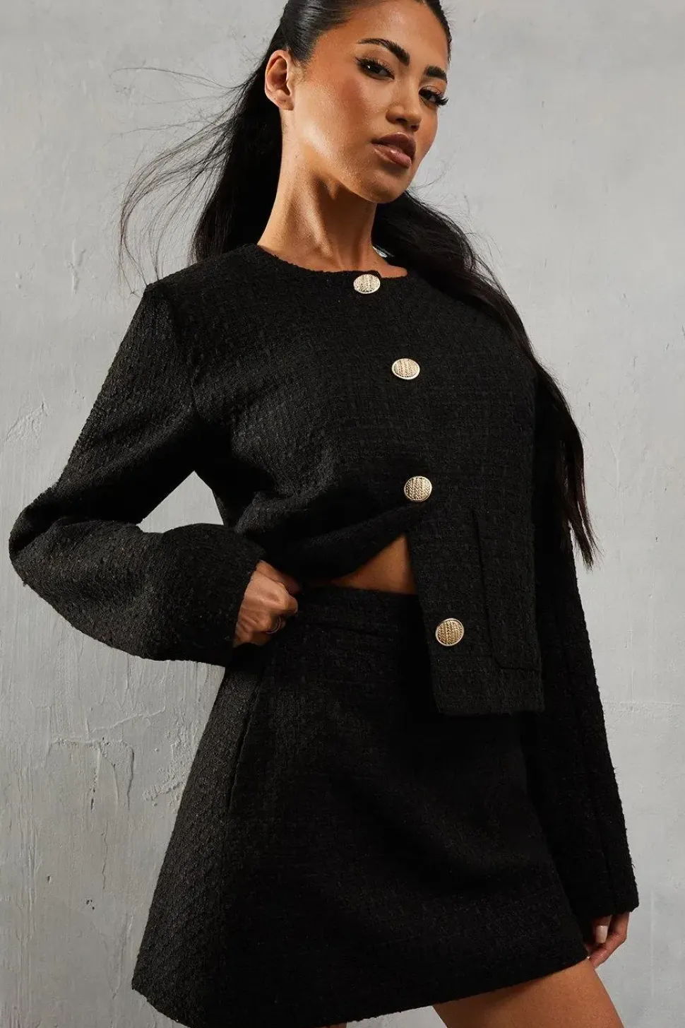Twill High Waist Mini Skirt