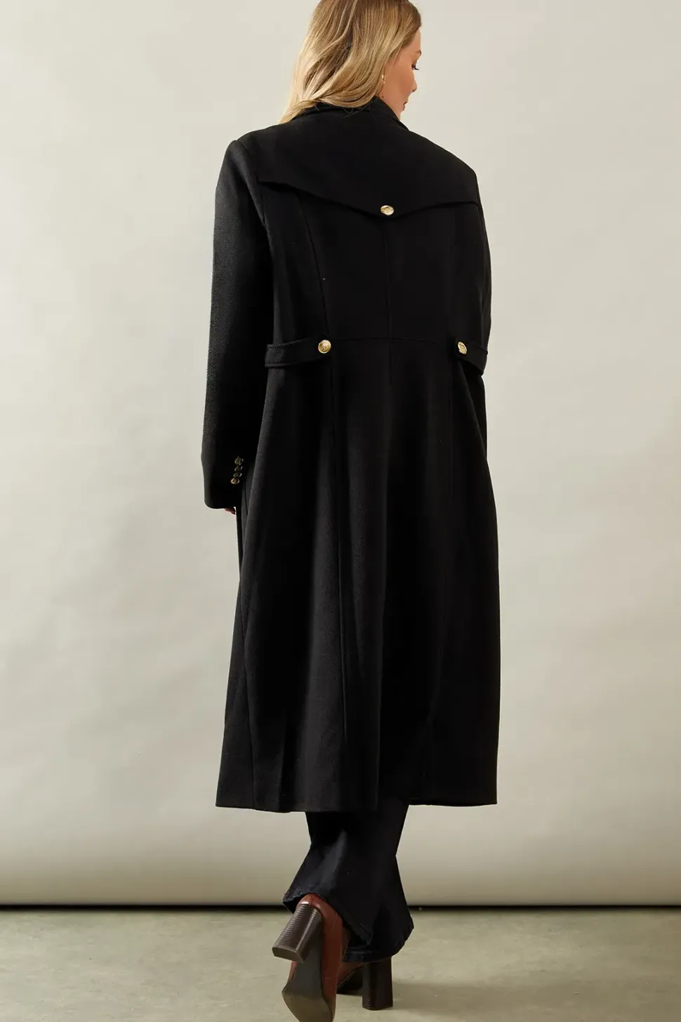 Twill Military Pocket Detail Coat