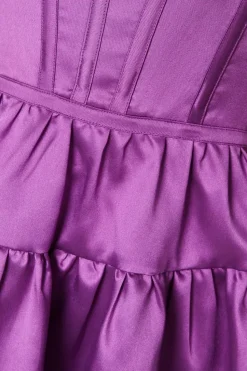 Twill Mini Dress With Square Neck