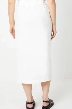 Twill Paperbag Midi Skirt