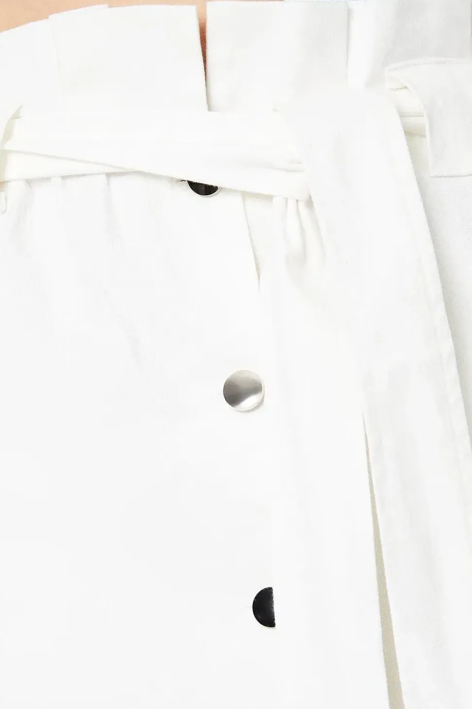 Twill Paperbag Midi Skirt