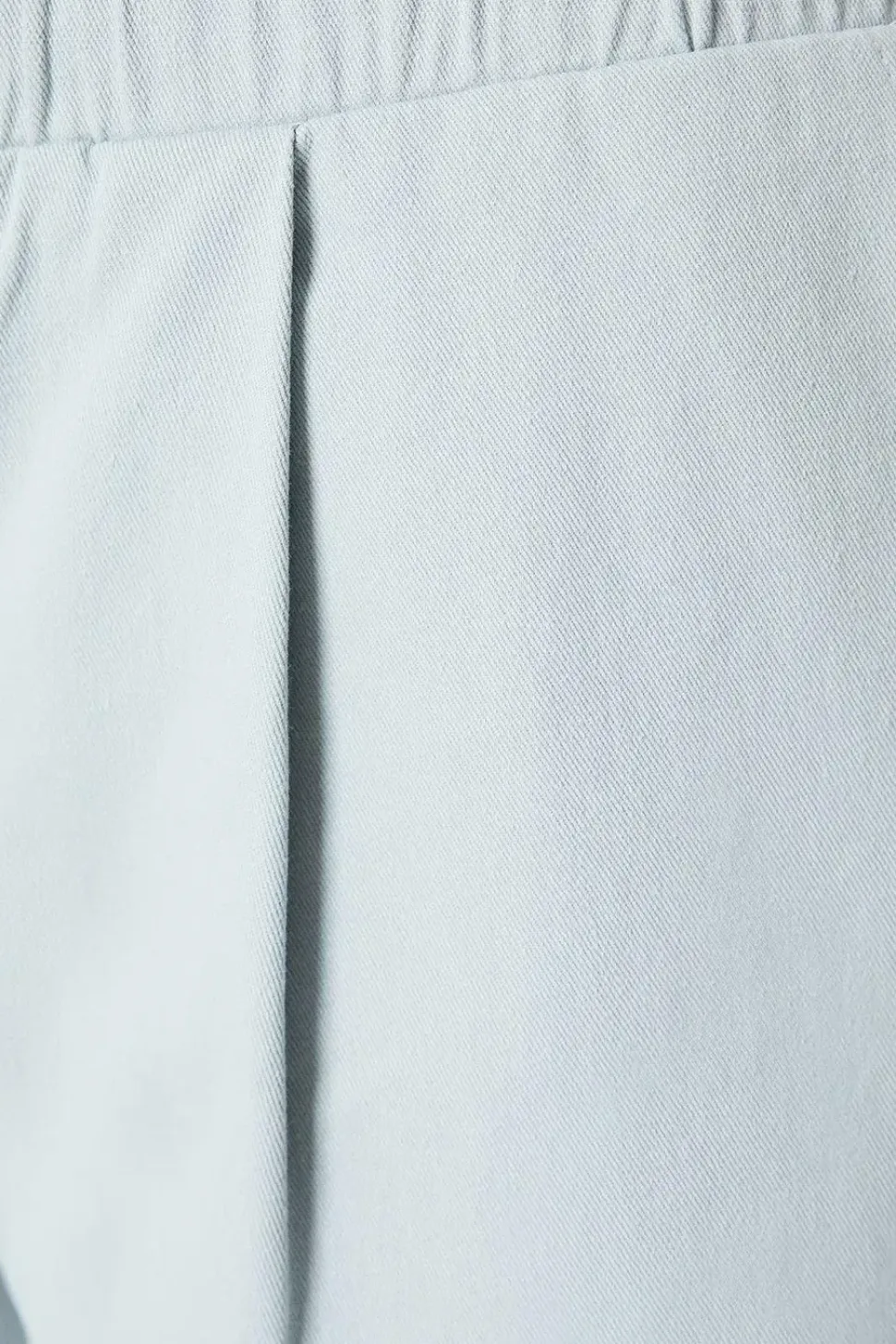 Twill Paperbag Straight Leg Trouser
